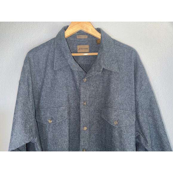 Mens Shacket Jacket Button Up Gray Chamois Cloth Long Sleeve Button Down 2XL - Picture 3 of 6